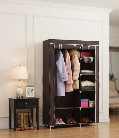 Armoire Dressing Pliable en Tissu - Penderie et Porte-Manteau Intégré