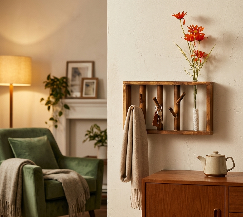 Porte-Manteau Mural en Bois | Style Nordique