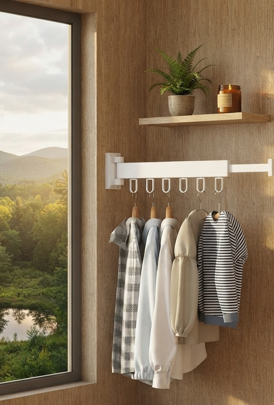 Porte-Manteau Mural Pliable - Étendoir Télescopique