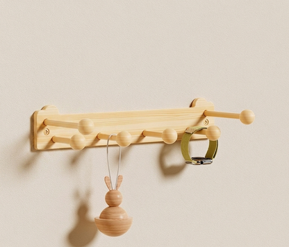 Porte-Manteau Mural en Bois - Patère Multi-Usages