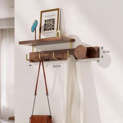 Wooden Wall Hook - No-Drill Coat Rack