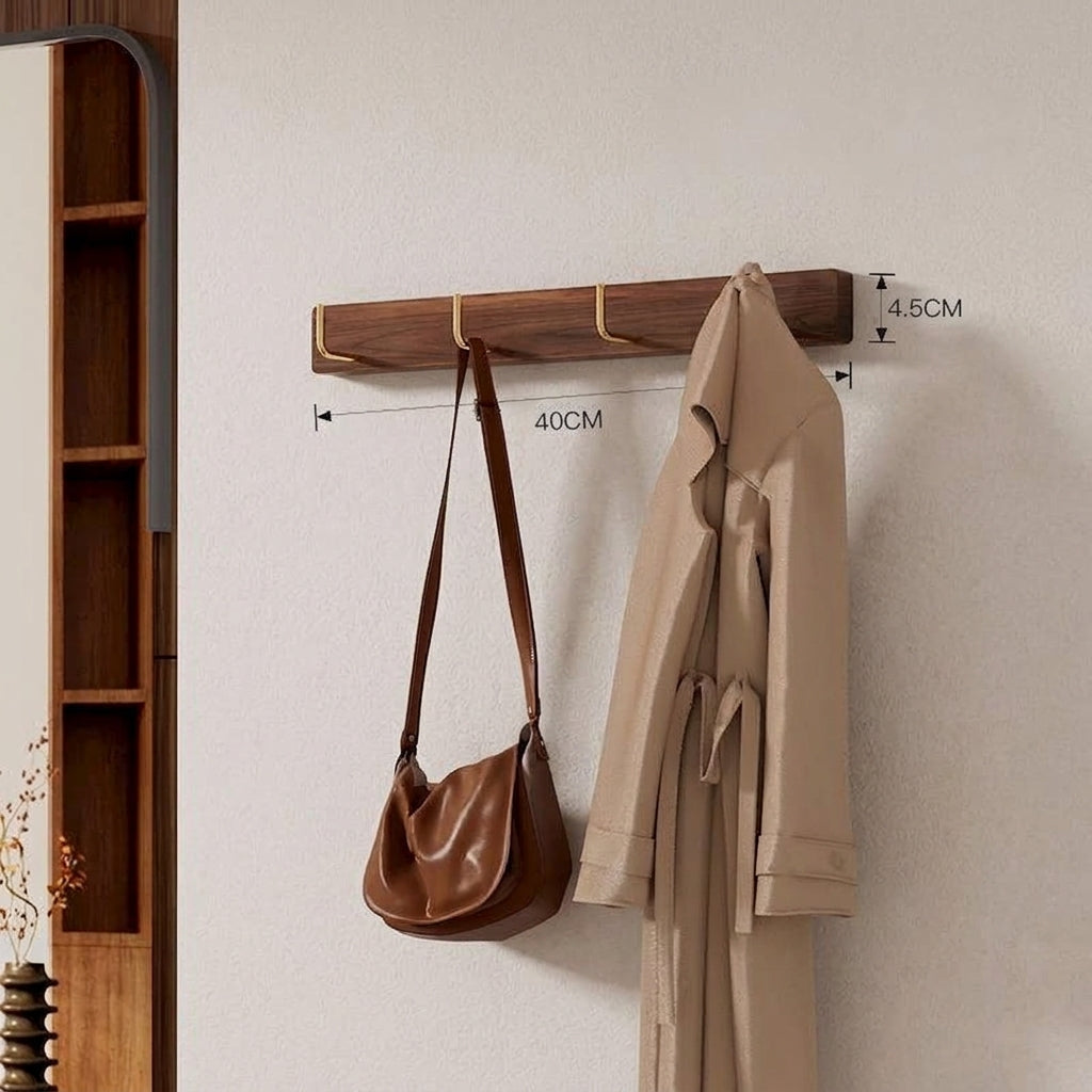 Wooden Wall Hook - No-Drill Coat Rack