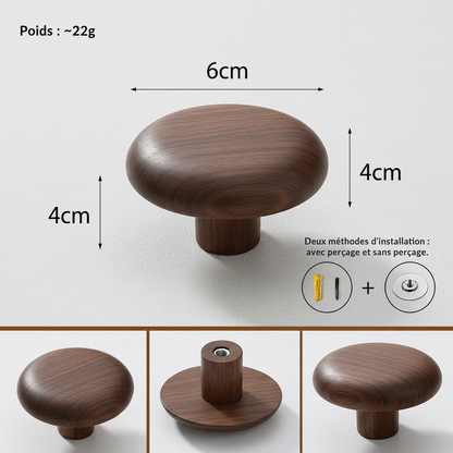 Porte-Manteau Adhésif en Bois - Patère sans Perçage