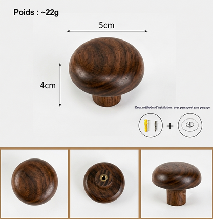 Porte-Manteau Adhésif en Bois - Patère sans Perçage